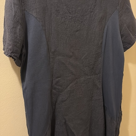 Lina Tomei Elegant navy Dress with Embellished beaded Neckline - medium - Picture 6 of 7